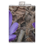 Paarse bloeiende bossen heupfles (Achterkant)