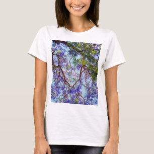 Paarse Bloeiende Jacaranda Boom Olieverf, T-shirt