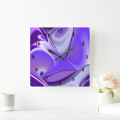 Paarse bloeiende regenboogdromen vierkante klok (Huis)