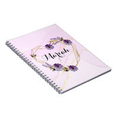 Paarse bloeiende tuin notitieboek (Rechterzijde)