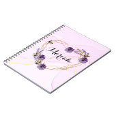 Paarse bloeiende tuin notitieboek (Linkerzijde)