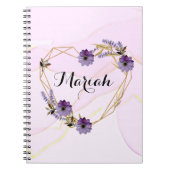 Paarse bloeiende tuin notitieboek (Voorkant)