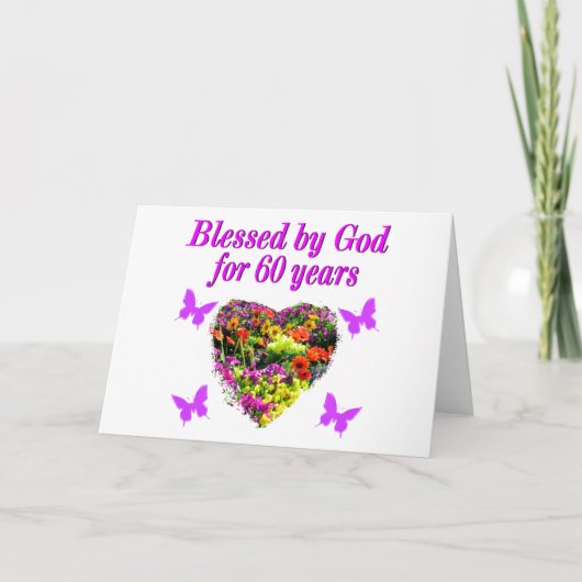 PAARSE BLOEM 60E VERJAARDAG ONTWERP KAART (Voorkant)