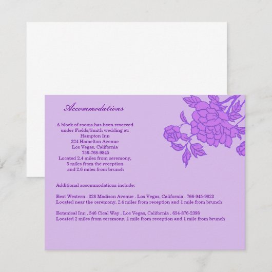 Paarse Bloem Aangepaste Enclosure Kaarten (Voorkant / Achterkant)