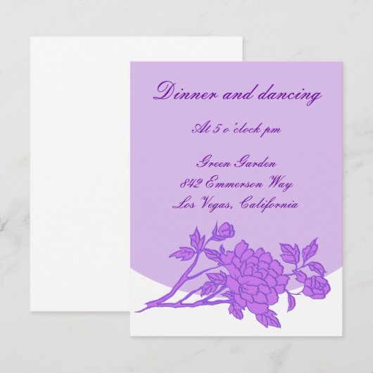 Paarse Bloem Aangepaste Ontvangstkaarten Kaart (Voorkant / Achterkant)