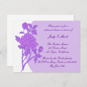 Paarse Bloem Aangepaste repetitie Diner Uitnodigin Kaart (Voorkant / Achterkant)