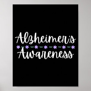 Paarse Bloem Alzheimer Bewustzijnsmaand Poster