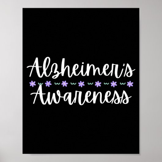 Paarse Bloem Alzheimer Bewustzijnsmaand Poster (Voorkant)
