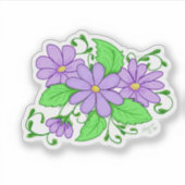 Paarse Bloem Artistiek ontwerp sticker (Voorkant)