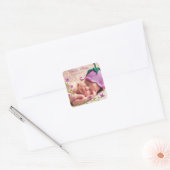  Paarse Bloem Baby Foto Sticker (Envelop)