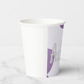 Paarse bloem Bas Mitzva kopjes met naam Papieren Bekers (Rechts)