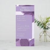 Paarse bloem Bas Mitzva party menu (Staand voorkant)