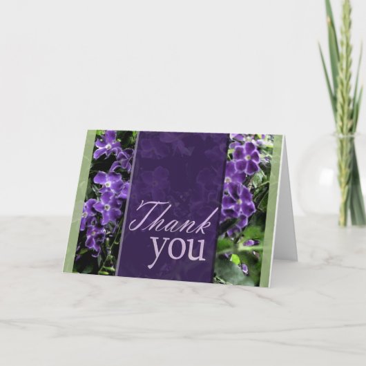 Paarse bloem bedankkaart (Voorkant)