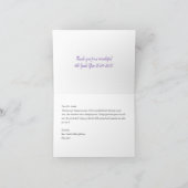 Paarse Bloem Bedankt Card voor iedereen Kaart (Binnen)