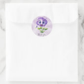 Paarse Bloem Bedankt Sticker (Tas)