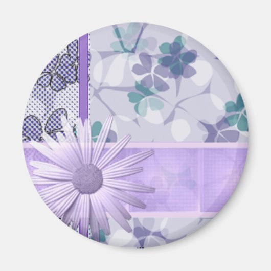Paarse bloem, bedrukt magneet (Voorkant)
