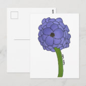 Paarse Bloem- Blanco Briefkaart (Voorkant / Achterkant)