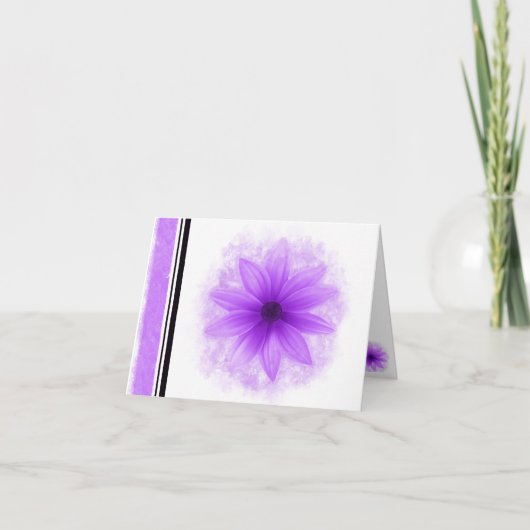Paarse bloem blanco notitiekaart (Voorkant)