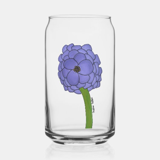 Paarse Bloem Blikvorm Glas (Voorkant)