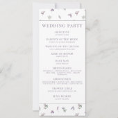 Paarse bloem bloeit botanische bruiloft programma' (Achterkant)