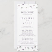 Paarse bloem bloeit botanische bruiloft programma' (Voorkant)