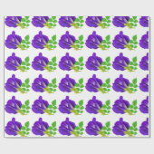 Paarse Bloem Bloemen Gift Wrap Cadeaupapier (Vlak)