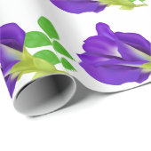 Paarse Bloem Bloemen Gift Wrap Cadeaupapier (Rol Hoek)
