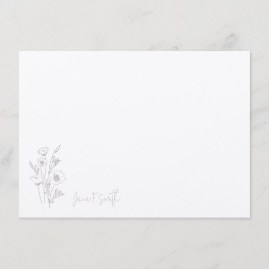 Paarse Bloem Bloemen Plant Gepersonaliseerd Briefp Bedankkaart (Voorkant)