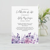 Paarse Bloem Bloemen Viering van het Leven Begrafe Kaart (Staand voorkant)