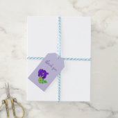 Paarse Bloem Bloemstuk Cadeaulabel (Met Touw)