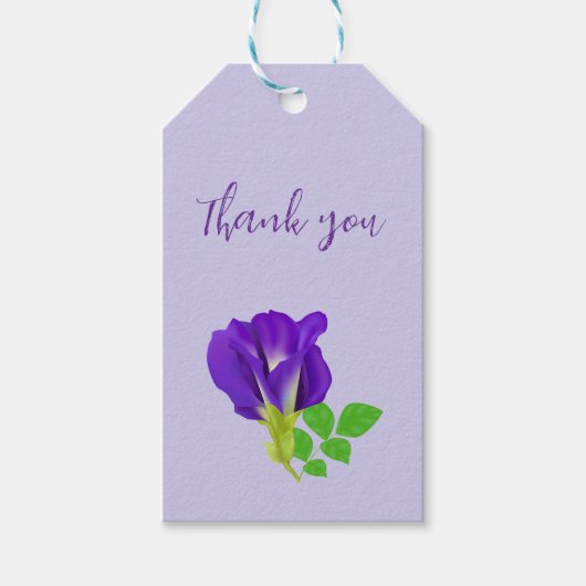 Paarse Bloem Bloemstuk Cadeaulabel (Voorkant)