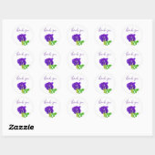 Paarse Bloem Bloemstuk Ronde Sticker (Vel)