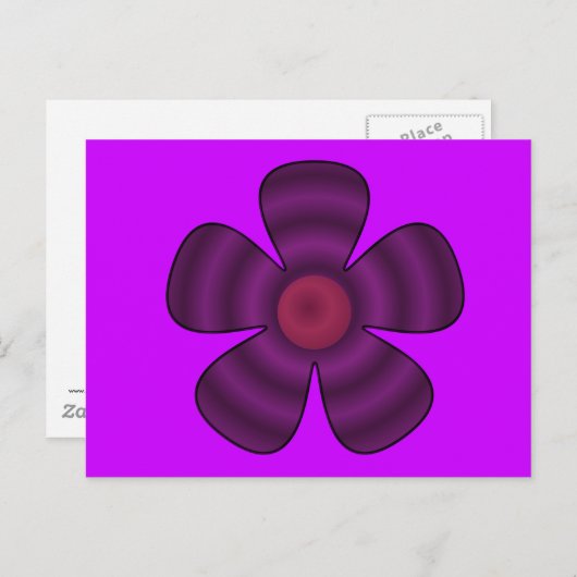 paarse bloem briefkaart (Voorkant / Achterkant)