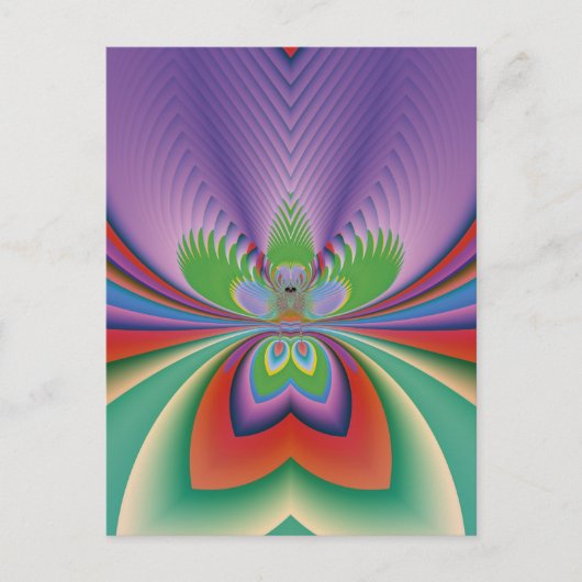 Paarse Bloem Briefkaart (Voorkant)