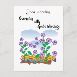 Paarse bloem briefkaart