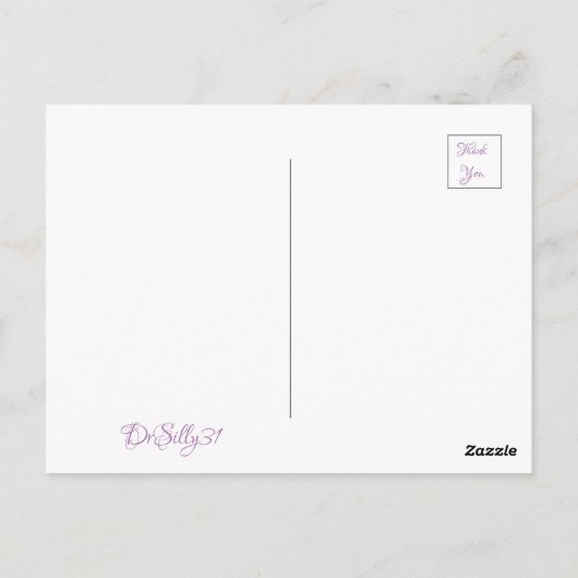 paarse bloem briefkaart (Achterkant)