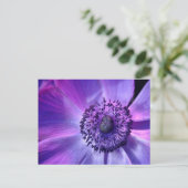 Paarse bloem briefkaart (Staand voorkant)