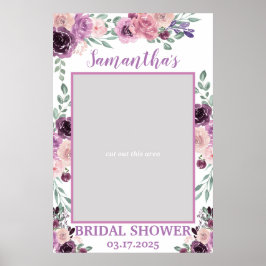 Paarse Bloem Bruidsdouche Fotorekwisiet Frame Boho Poster