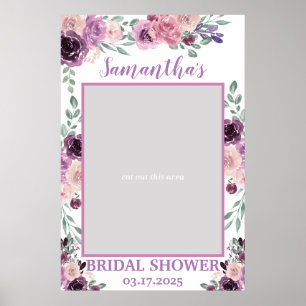 Paarse Bloem Bruidsdouche Fotorekwisiet Frame Boho Poster
