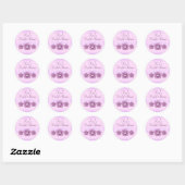 Paarse Bloem Bruidsfeest Sticker (Vel)