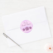 Paarse Bloem Bruidsfeest Sticker (Envelop)
