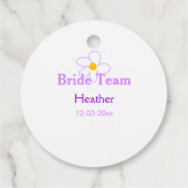Paarse bloem bruidsmeisje bruid team boho mo bedankjes labels (Achterkant)