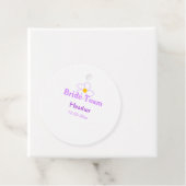 Paarse bloem bruidsmeisje bruid team boho mo bedankjes labels (In situ)