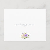 paarse bloem bruidsmeisje dank je kaart (Achterkant)