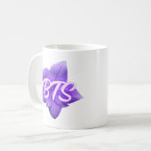 Paarse Bloem BTS Koffiemok (Voorkant links)