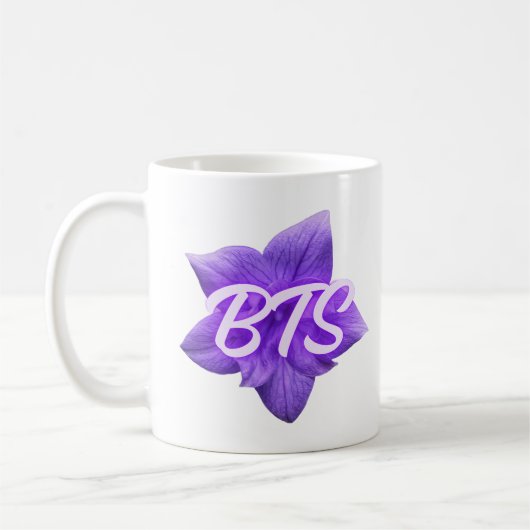 Paarse Bloem BTS Koffiemok (Links)