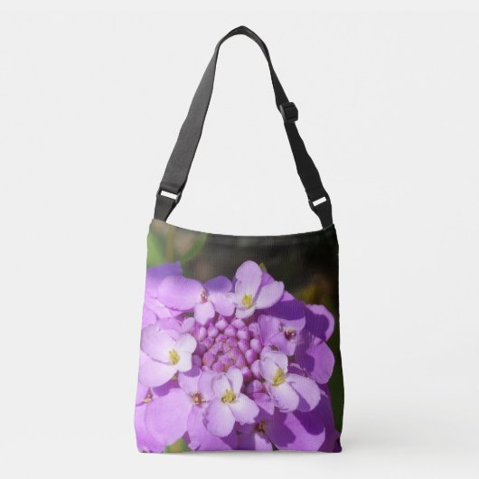 Paarse Bloem Bud Foto Crossbody Tas (Voorkant)