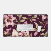 Paarse Bloem Bureaumat (Keyboard & Muis)
