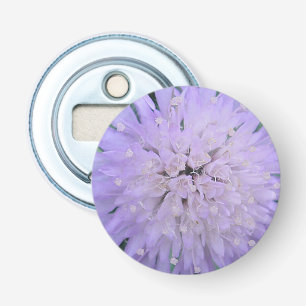 Paarse bloem button flesopener