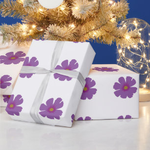 Paarse Bloem Cadeaupapier